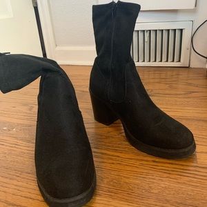ASOS black suede booties